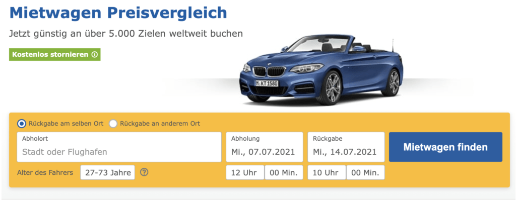 Mietwagen Tricks Preisvergleich