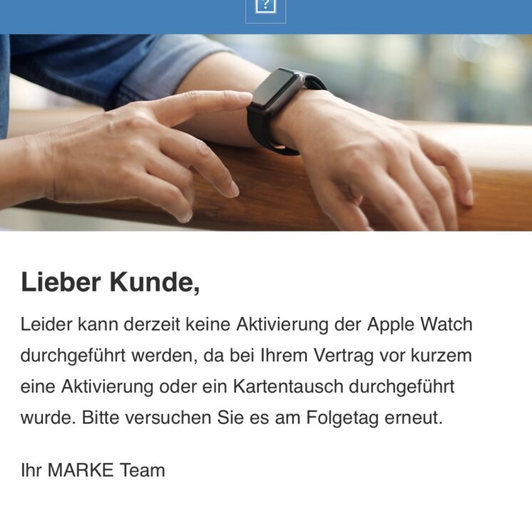 Apple Watch Drillisch Aktivierung Problem