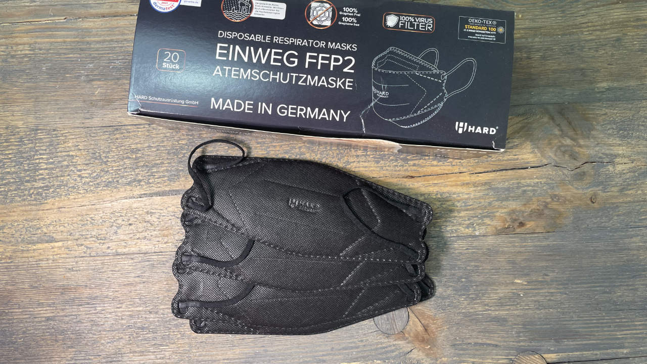 HARD FFP2 Fischform Schwarz Verpackung
